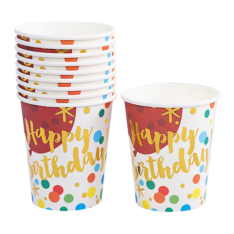 High Quality Birthday Embossing Ice Cream Double Wall Paper Cup for Coffee