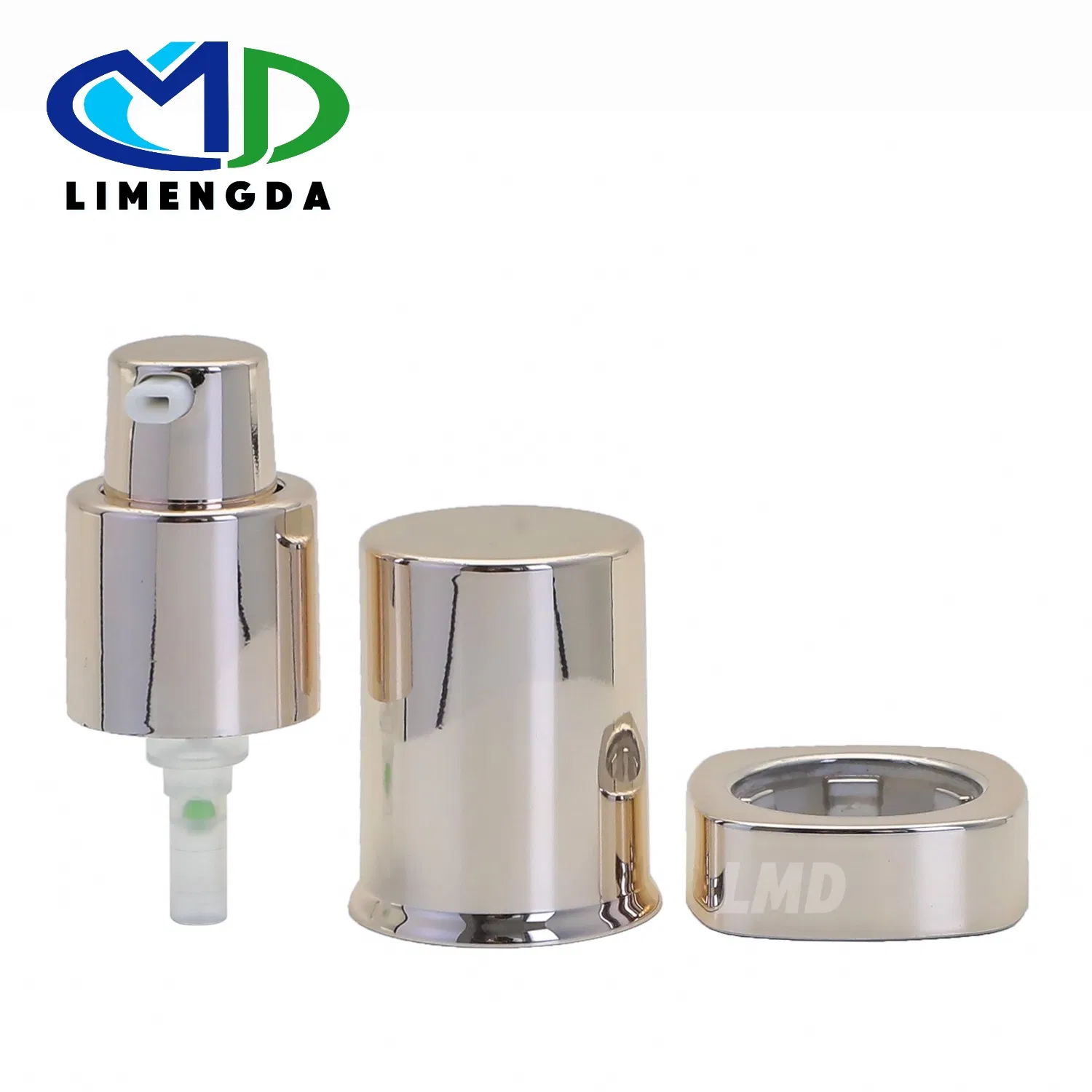 18 Full-Cap Plastic Electroplating Cream Treatment Foundation Pump for Cosmetic Packaging Set