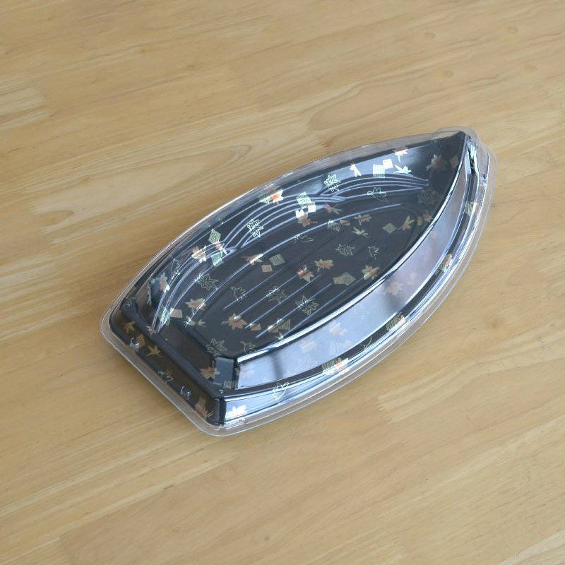 Plastic Food Container Disposable Sushi Boat Box for Appetizer Dishes Chip Restaurant or Home