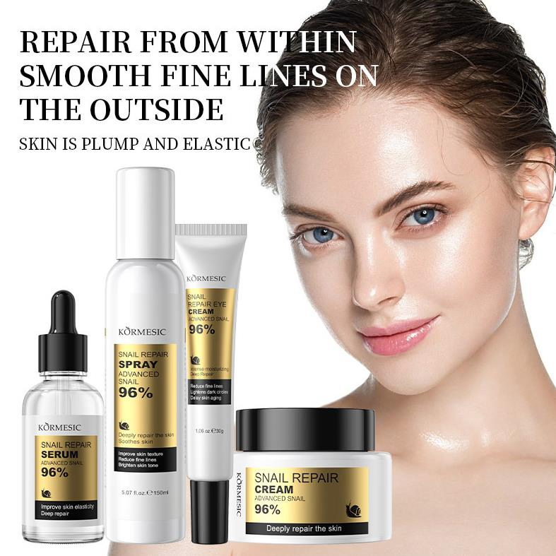 Online Wholesale and Retail Snail Mucin Skincare 4PCS Set Anti-Wrinkle Firming Repairing Nourishing Hyaluronic Acid Snail Collagen Face Skin Care Set