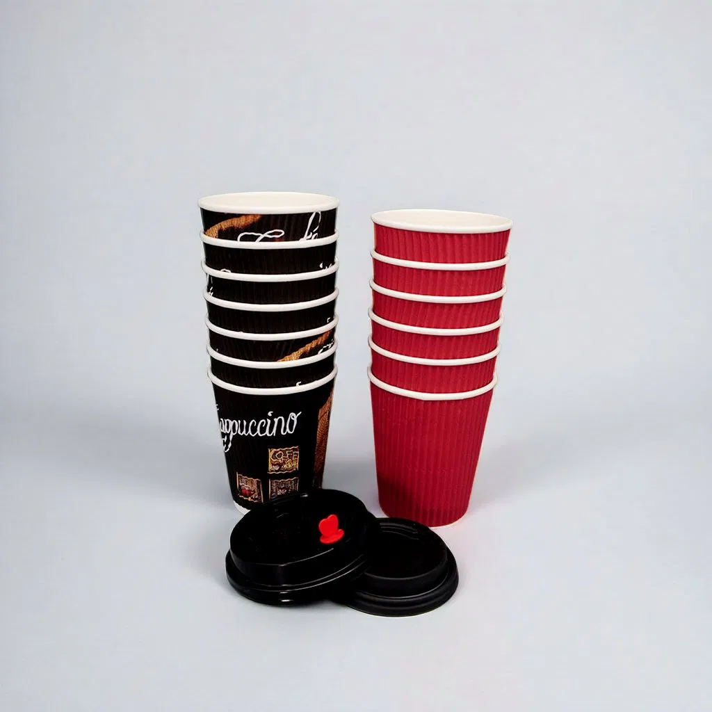 Бумажные стаканы для напитков 4-24 унции с печатью