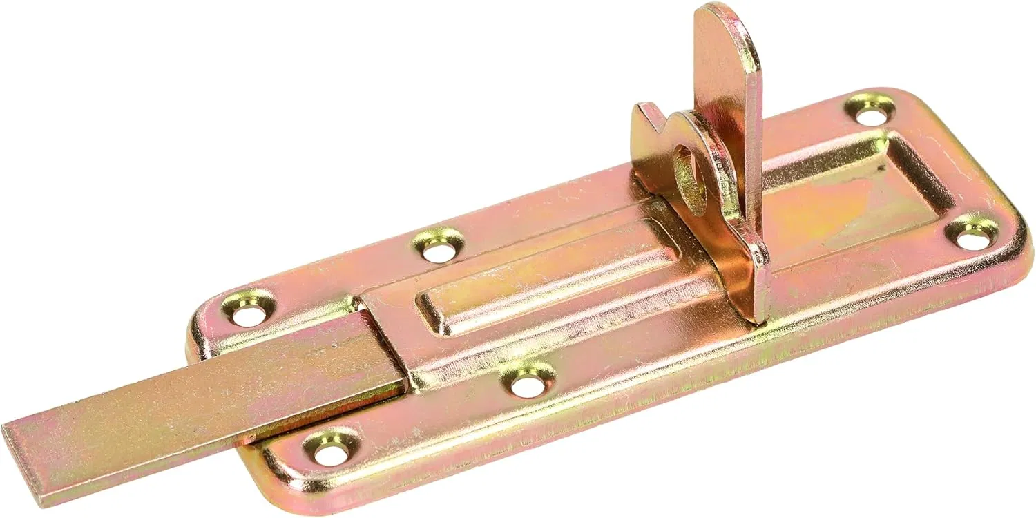 Decorative Tower Bolt Latch with a Round Bolt Designed for Locking Shutters, Doors or Chests