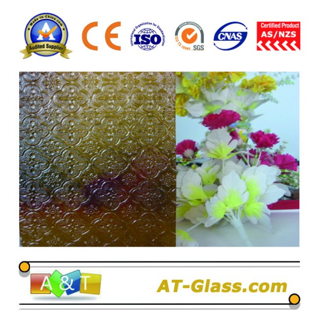 4mm, 5mm Flora-Bronze Patterned Glass/Flora-Dark Blue Patterned Glass