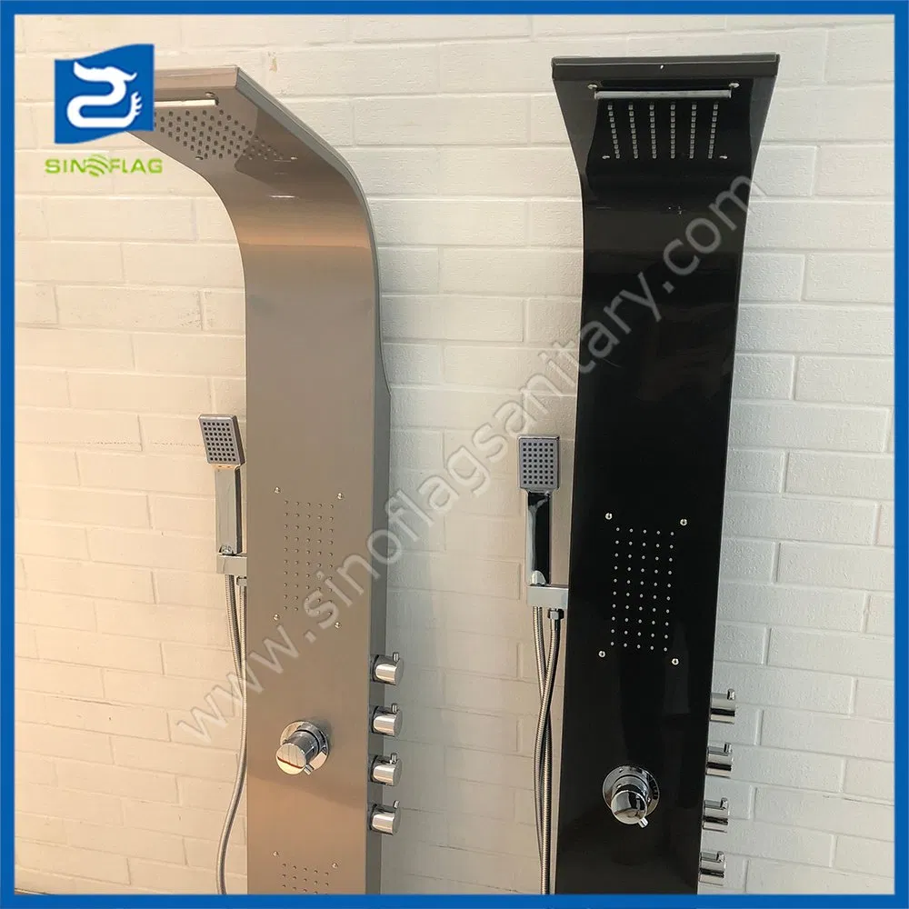 European High Quality Ce Stainless Steel Shower Panel in Black Color