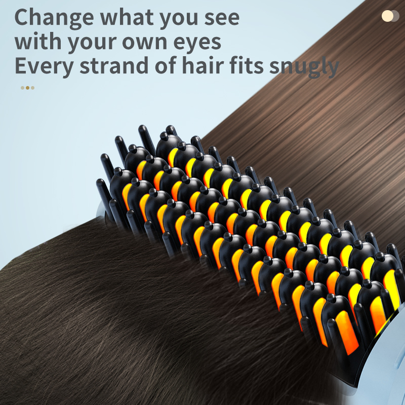 Mini Electric USB Cordless Rechargeable Hair Straightener Brush for Women