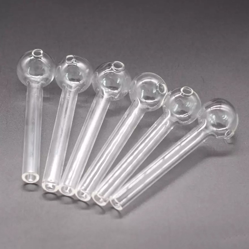 10cm Oil Burner Smoking Pipes Glass Tube Nail Thick Clear Oil Burner Pipe Tube Pyrex Hand Pipes