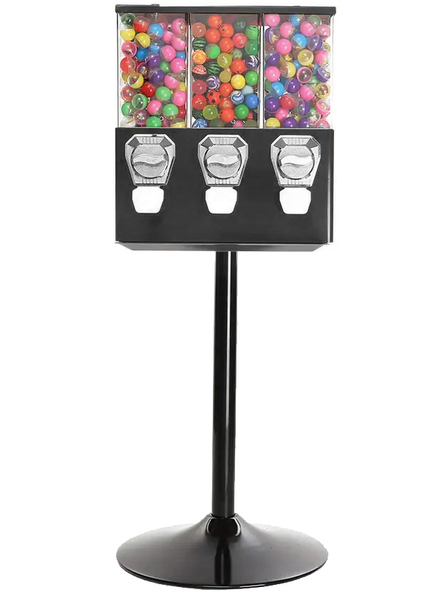 Easy-Refilling Triple Head Gumball & Candy Vending Machine (TR103)