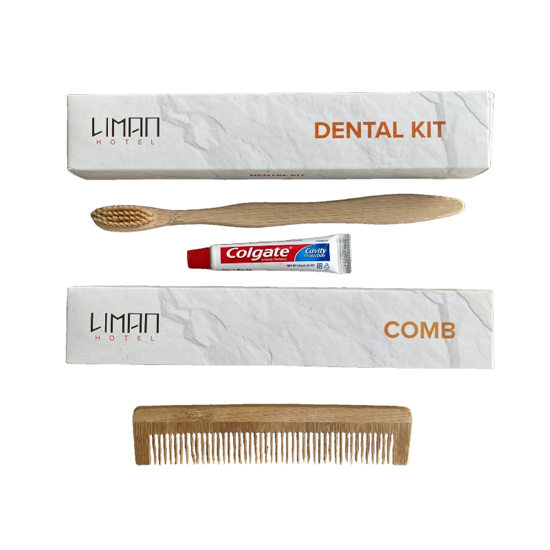 Wholesale Eco Friendly Hotel Dry Amenities Set Bamboo Toothbrush Shaving Kit Vanity Kit Sewing Kit Shower Cap for Hotel Resort SPA