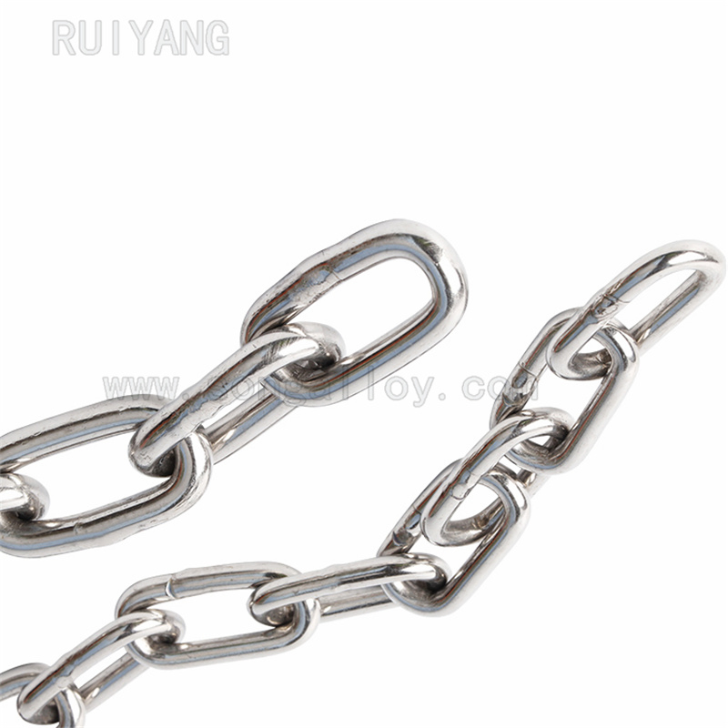 SS316 Bright Polished Welded Short Link Stainless Steel Chain