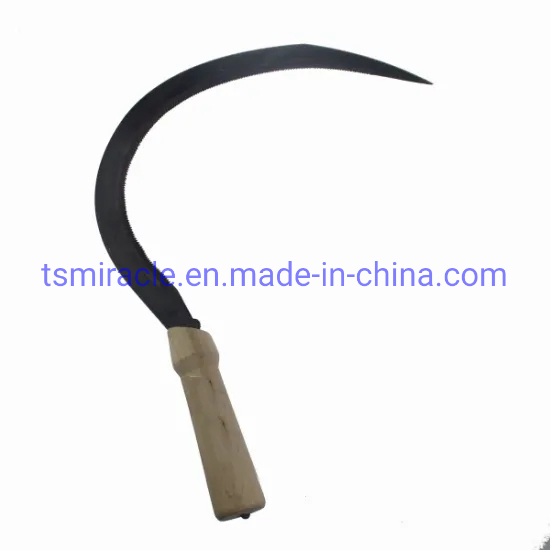 Agricultural Harvest Tool Wooden Handle Scythe Farming Garden Grass Hand Held Palm Sickle