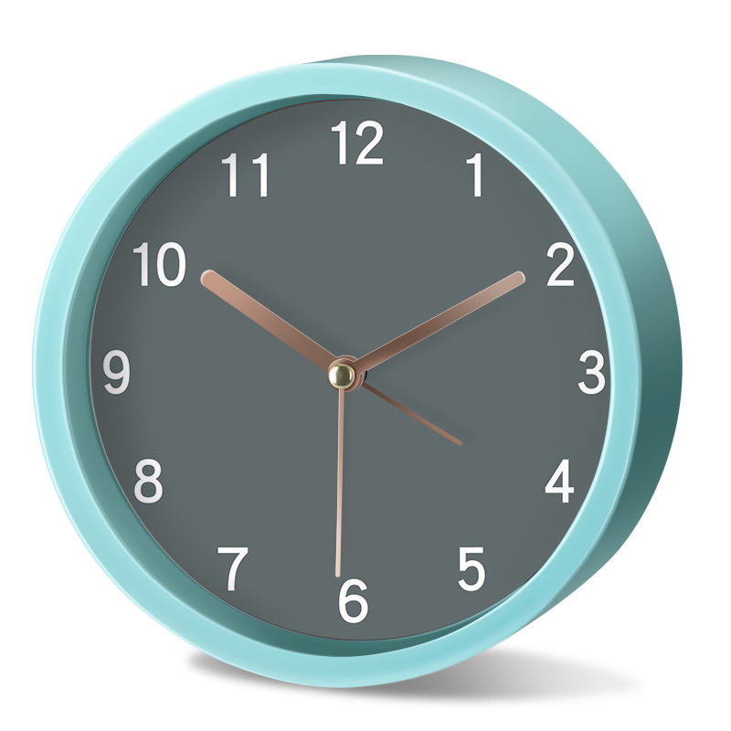 Silent Small Clock Battery Operated Simply Design Analog Alarm Clock for Bedroom