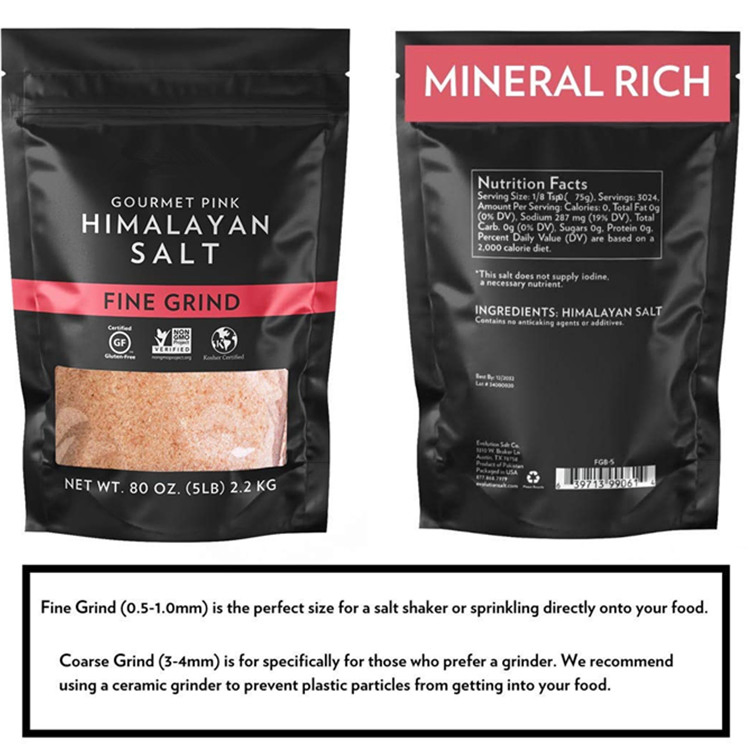 Custom High Quality All Natural Pink Himalayan Fine Grind Salt