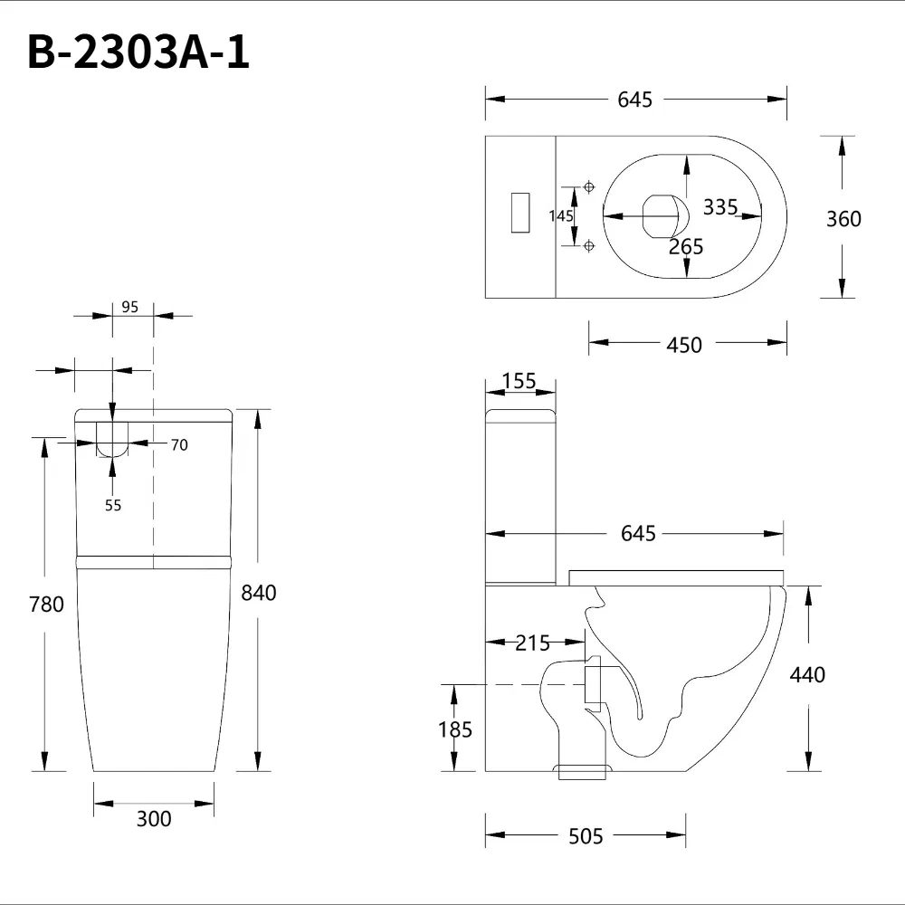 Ceramic Dual Flush Rimless Two-Piece Toilet Fast Delivery Bathroom Furniture Wc Toilet