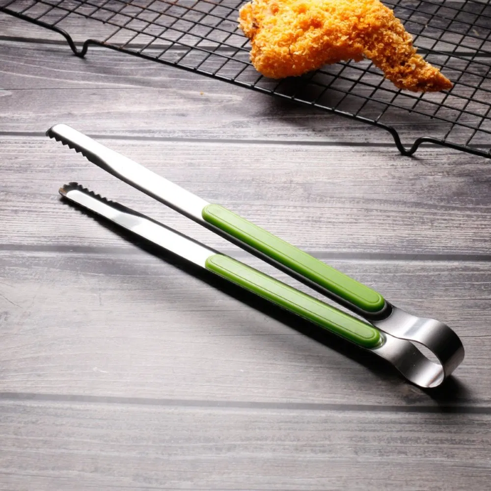 Cooking Tong Stainless Steel Food Clamp Antiskid Barbecue Salad Tool Mi25745