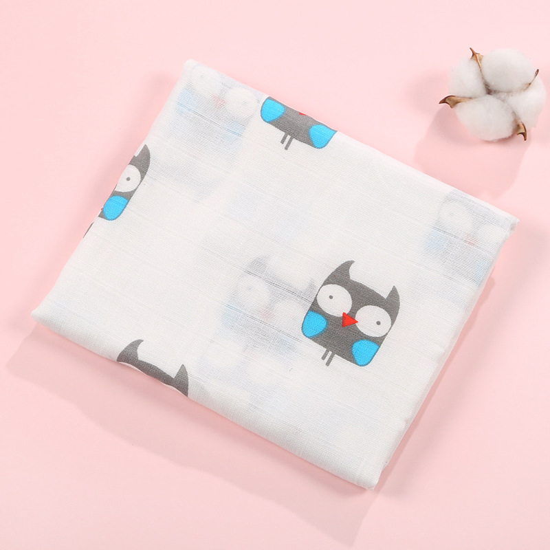 Custom Organic Bamboo Cotton Baby Swaddle Blankets for Newborns