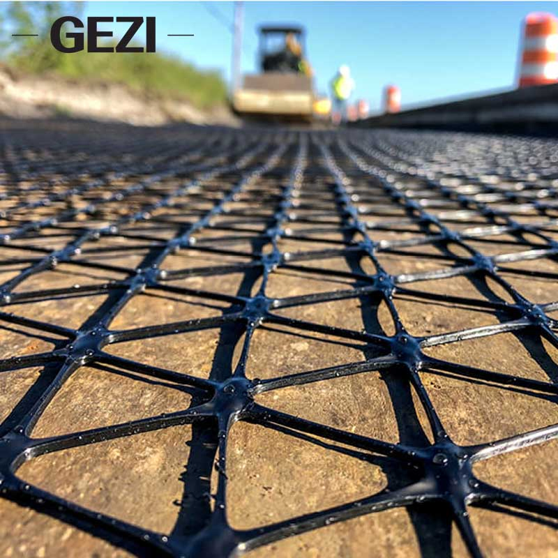 Poiyester Mining Civil Pet Winter Basalt Road Slope Driveway Gravel Asphalt Steel-Plastic Weld Biaxial Geogrid Polyester Resin