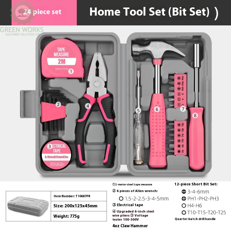 Multifunctional Tool Set for General Household Hand Power Tool jewelry Kit with Plastic Toolbox Storage Case Repair Gift Set