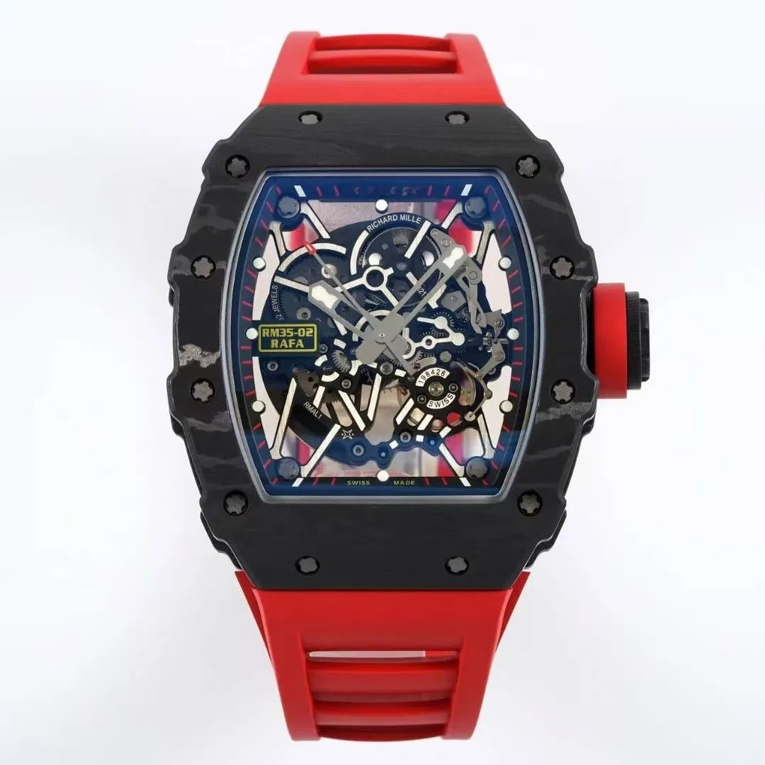 RM35-02 Tonneau Carbon Fiber Vauchar Movement Rmul1 Skeleton Richards Millers Men's Atomatic Watch