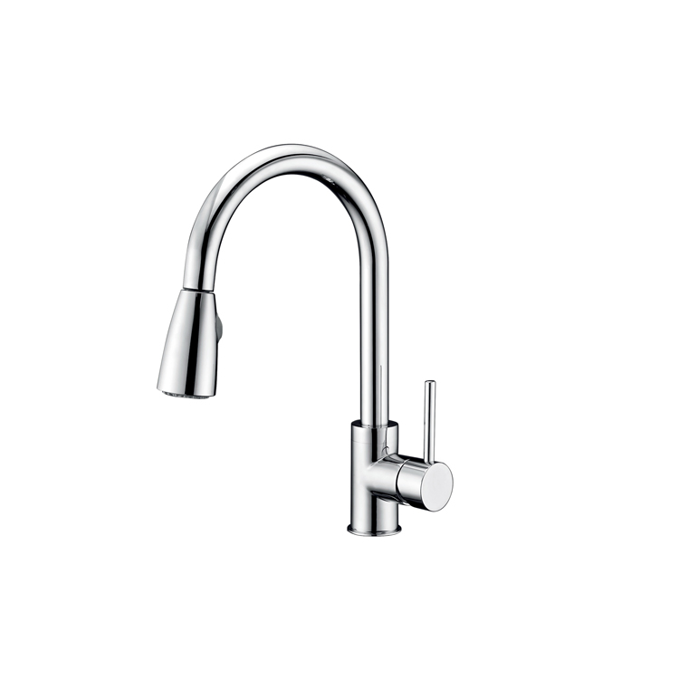 Brass Body Pull out Kitchen Sink Faucets with Big Sprayer