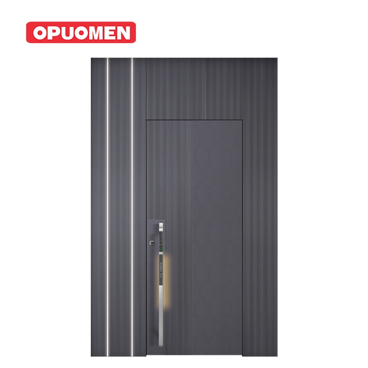 Современная алюминиевая входная дверь с поворотным механизмом