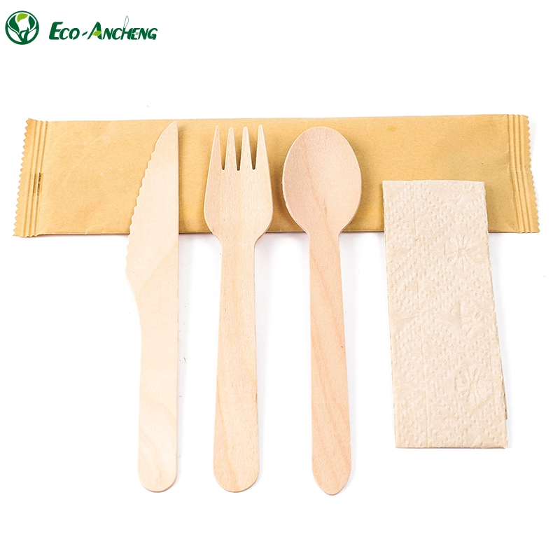 Eco-Friendly Birch Wood Disposable Cutlery Set for Restaurants