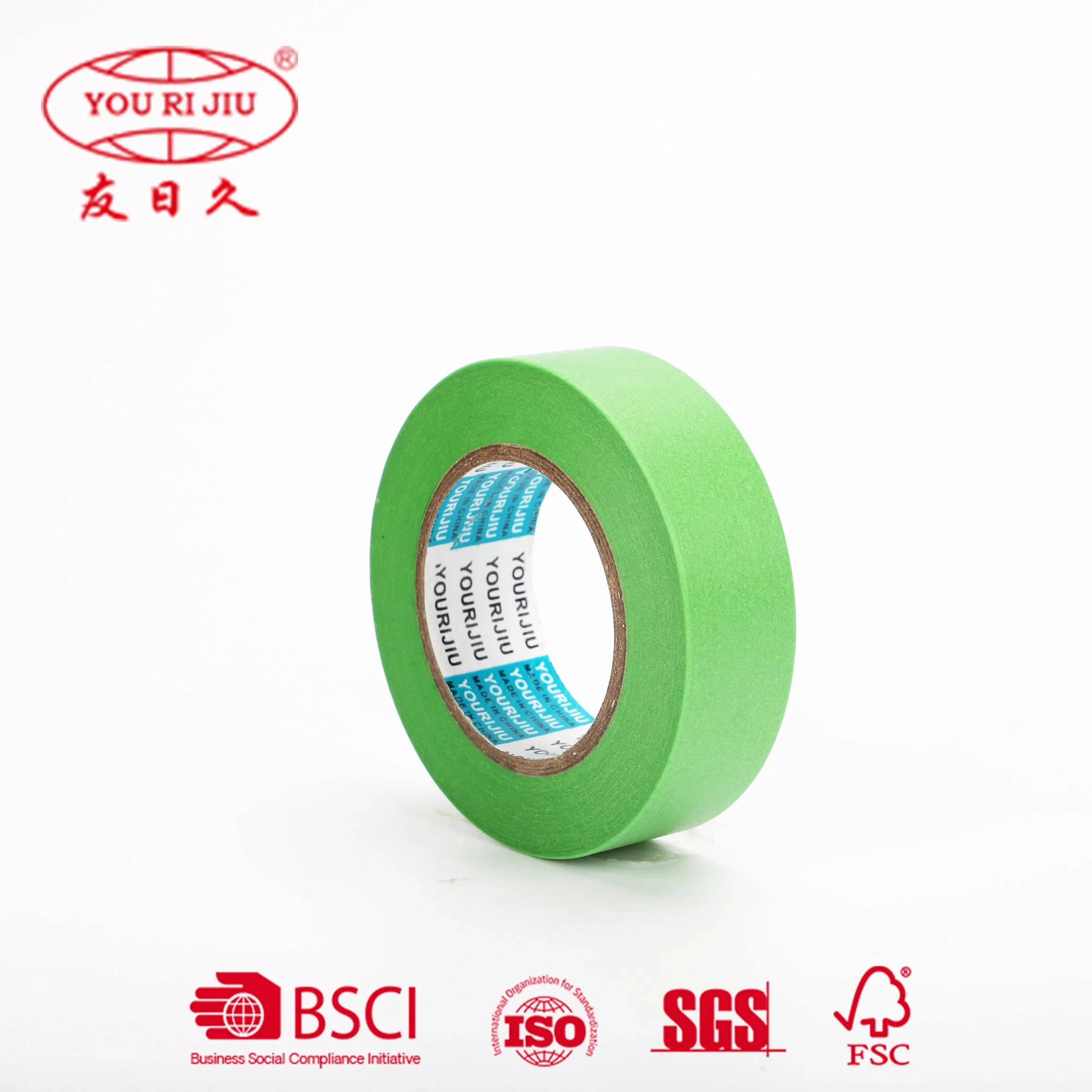 Yourijiu Removable No Residue Smooth Surface Waterbased Solvent Anti-Nitro Orange Green Washi Paper Adhesive Tape for Sports Equipment
