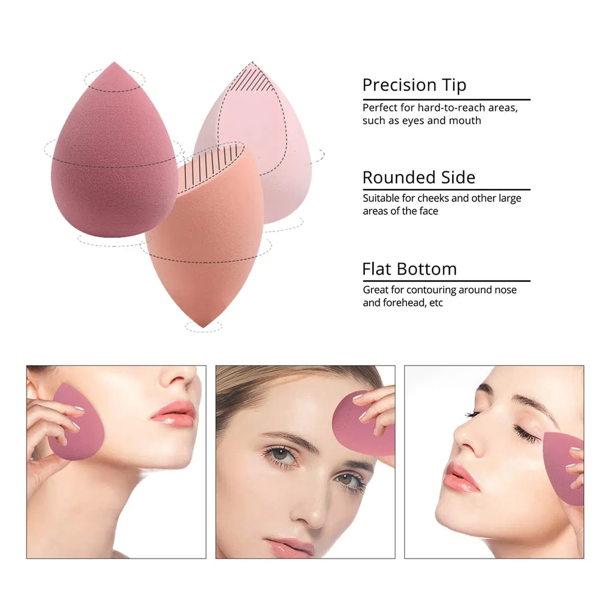 5 PCS Makeup 5 PCS Makeup Sponges Set with 1 Holder and Egg Case