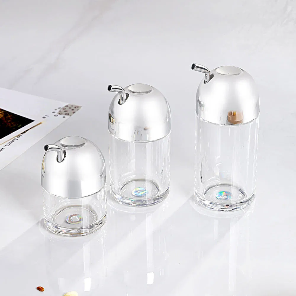 Plastic Oil Bottle - Silver Lid Soy Sauce Bottle for Restaurants
