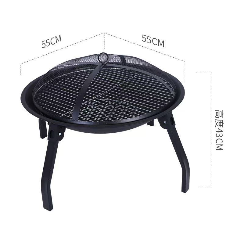 Explosion Wholesale Outdoor Camping Round Barbecue Grill with Lid Barbecue Grill