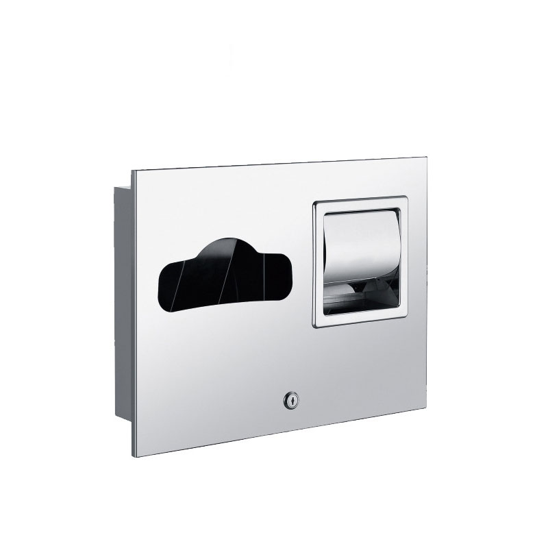 Behind-Mirror Montage Stainless Steel AISI304 Paper Towels Dispenser and Automatic Liquid Soap Dispenser