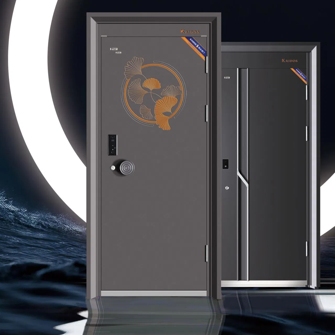 18. Chinese Customize Modern Steel New Security Door Main Entrance Unique Design Stainless Metal Residential Antitheft White Black Villa Exterior Fire Door