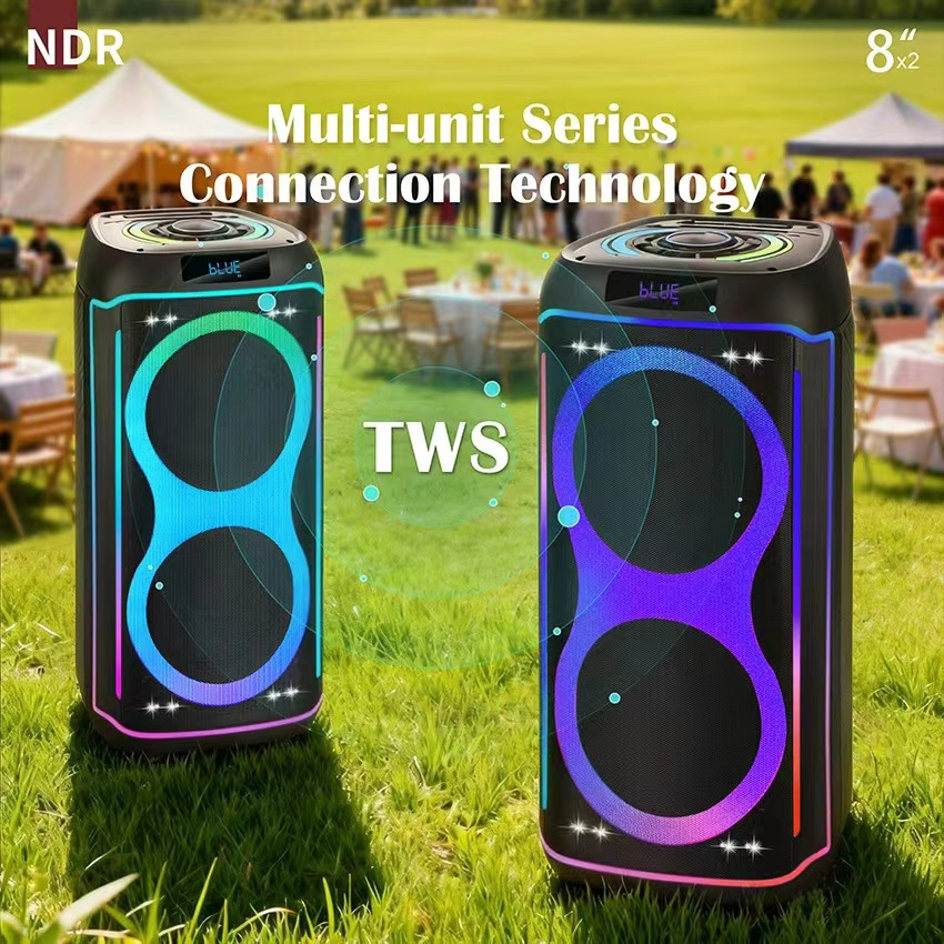 Wireless Portable Trolley Handle Wooden Ndr-820 Speaker