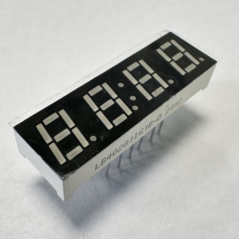 7mm 4-Digit 7-Segment LED Display, Yellow Green, Common Cathode
