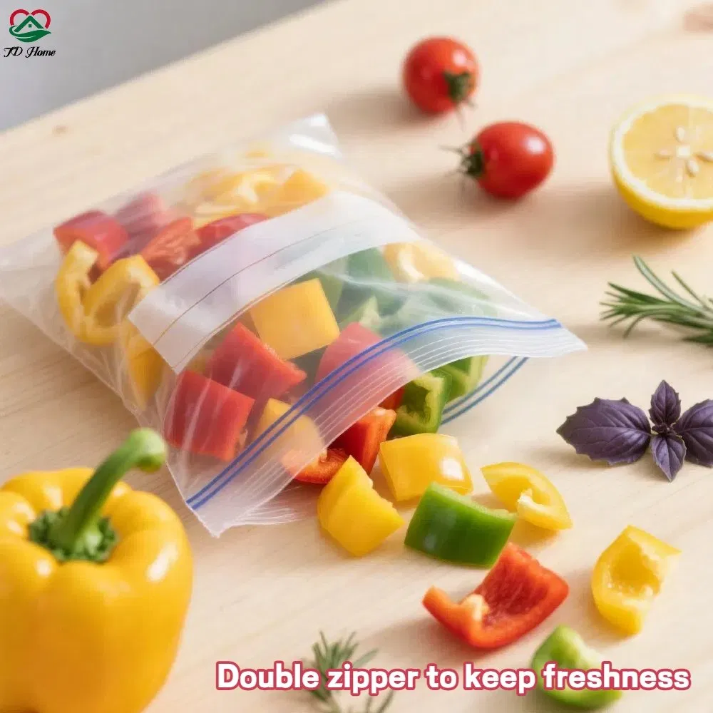 Custom Seal Zip Lock Double Zipper Food Packaging Grip Seal Plastic Bag