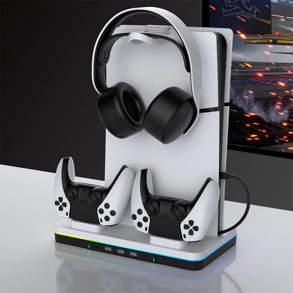 Custom Headphone Hook Base Host Controller Fast Charging Cooling Fan Bracket Stand for PS5/Slim/PRO