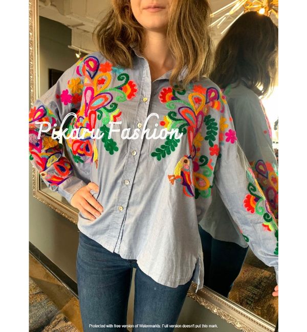 Блузка женская хлопок с вышивкой