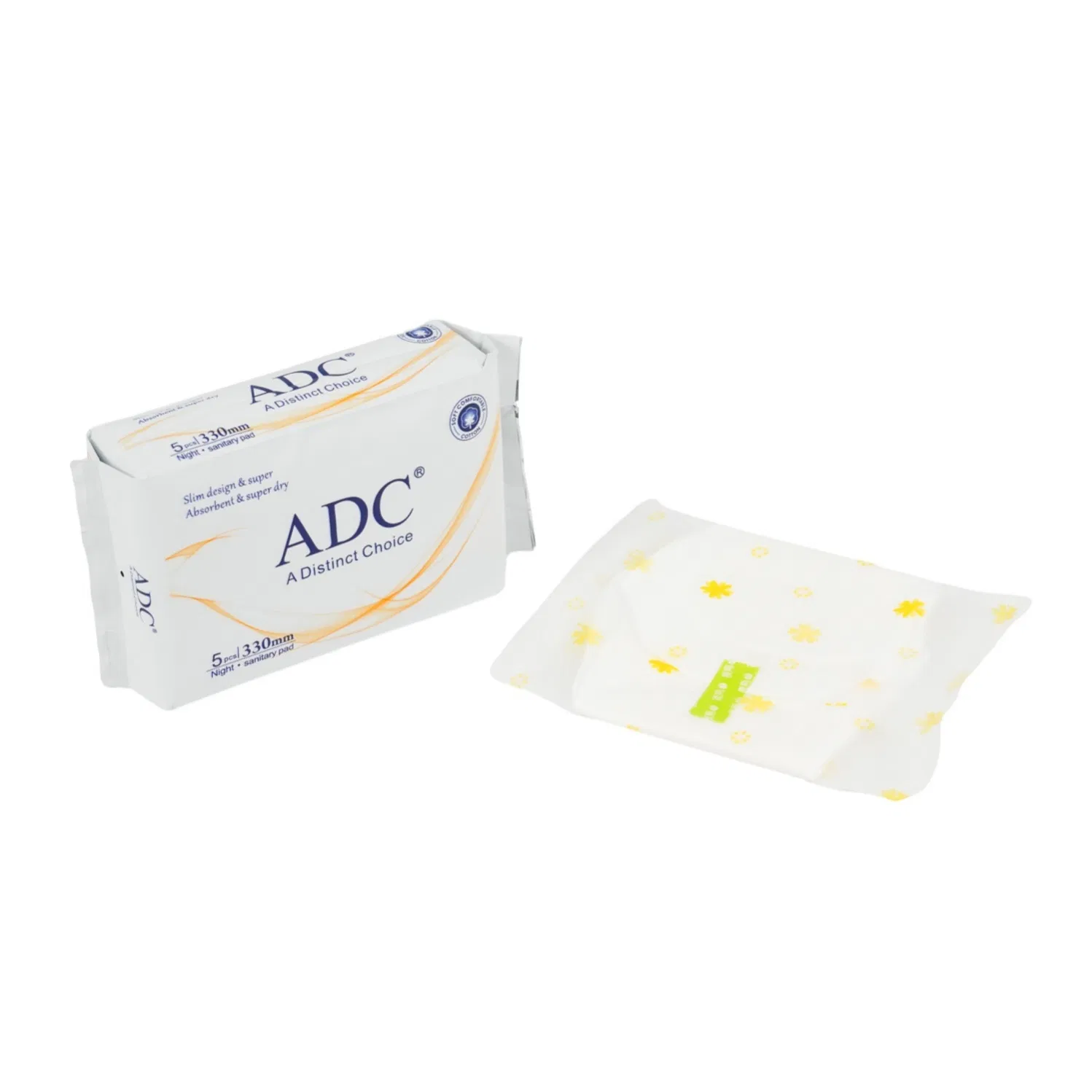 Natural Cotton Women Sanitary Pad Breathable Sanitary Napkin with Pattern
