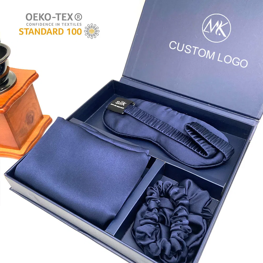 Wholesale Custom Logo Printing 19mm 22mm 100% Pure Silk Pillowcase Gift Set Silk Pillow Case