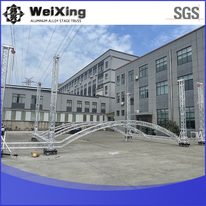 290/300/400/600 Square Aluminum Stage Truss LED Screen Event Concert Spigot Global for Events with Roof/Arch Roof Lifting System Thomas Bolt Truss