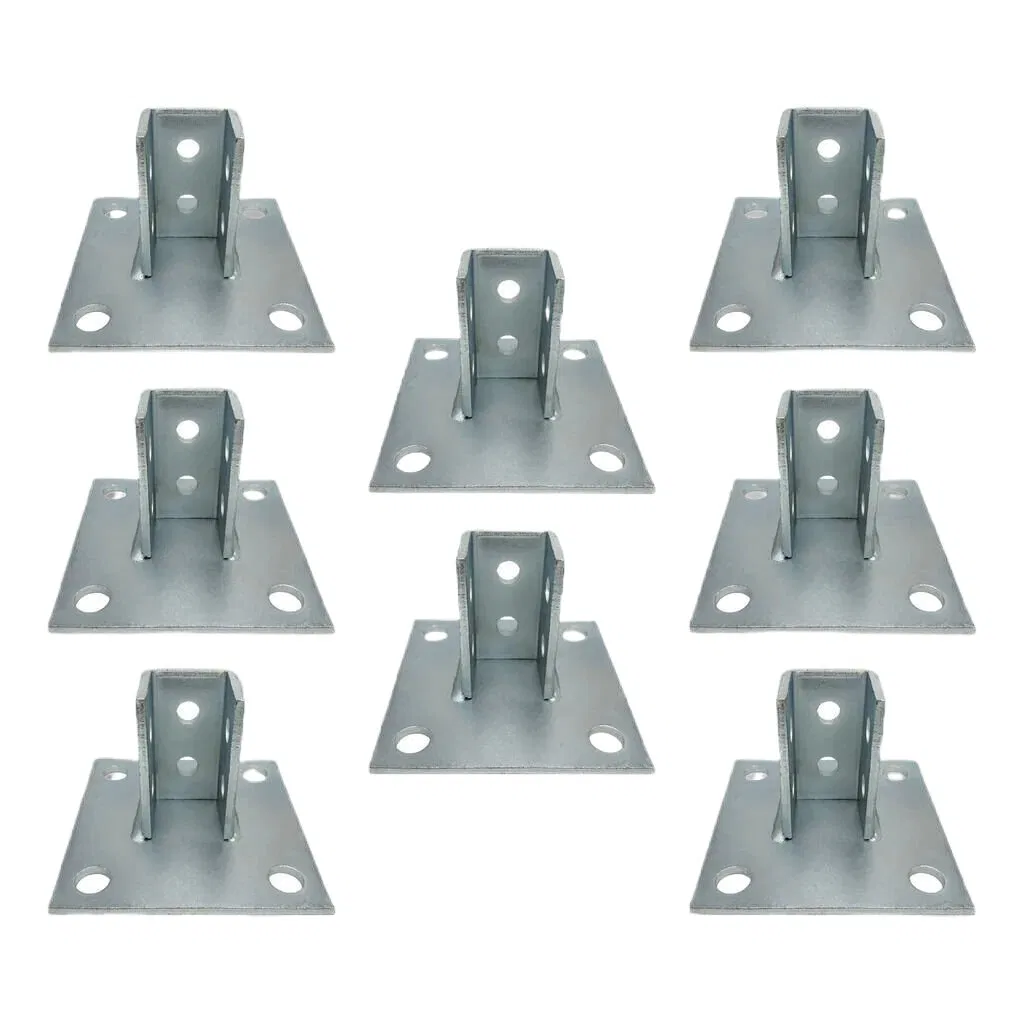 Hot DIP Galvanized, Electric Galvanize Unistrut Post 120*60*5mm for 41*41 Stainless Steel Strut Post Base Uni Strut Base Mount