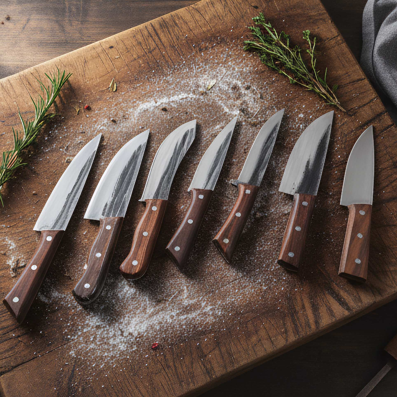 Премиальный кухонный нож 32 см, сталь, деревянная ручка