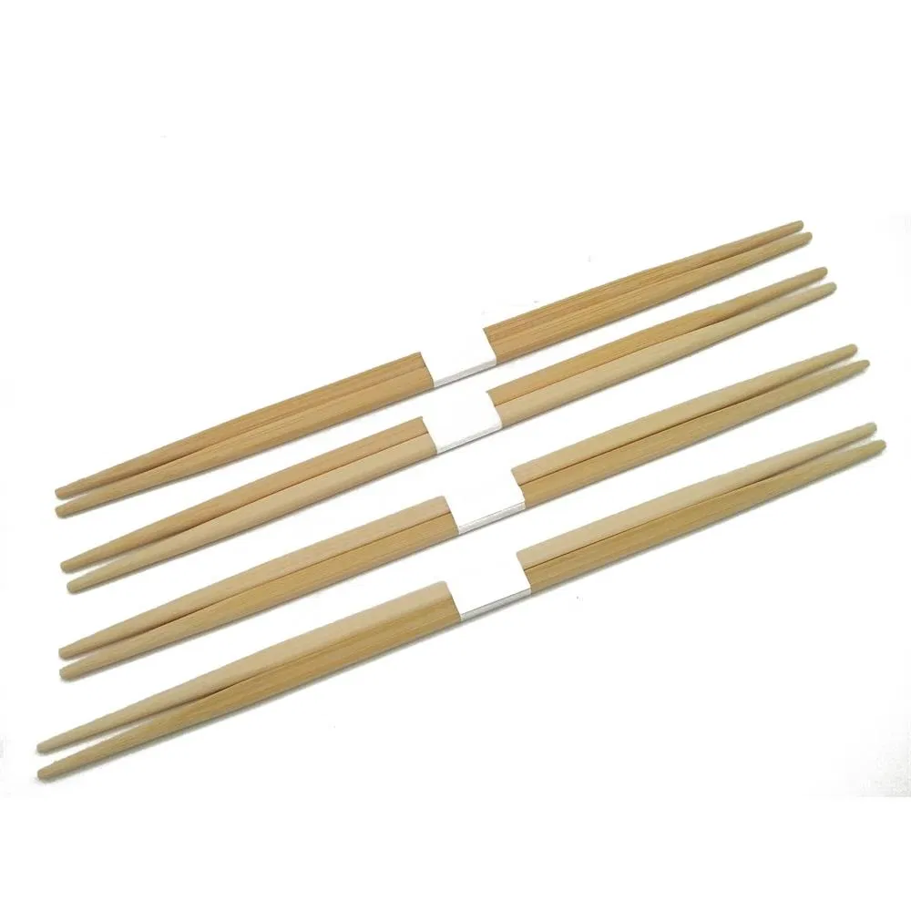 Wholesale Eco-Friendly Disposable Custom Logo Double Ended Bamboo Chopsticks with Paper Sleeve