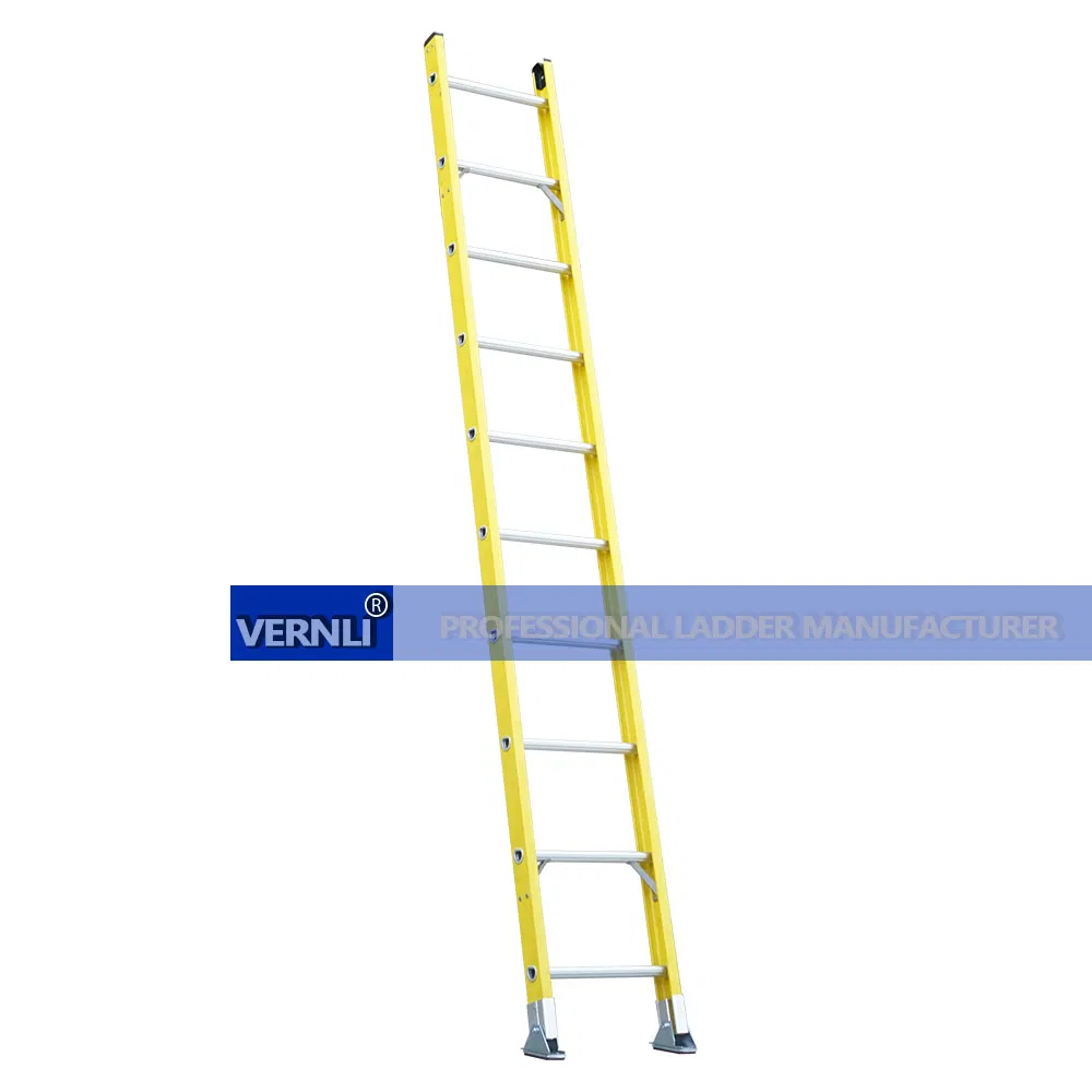 High Quality ANSI Standard Fiberglass FRP Non-Conductive Single Straight Ladder Stair Escalera for Industrial Use