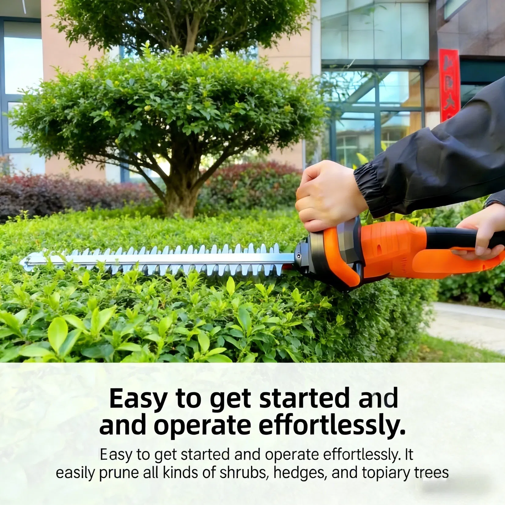 User-Friendly Electric Hedge Trimmer, Lightweight Rechargeable Home Tool for Trimming Shrubs