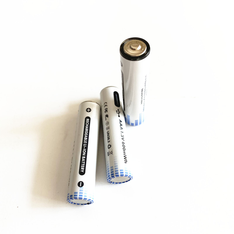 OEM 1500mwh Type C Port USB 1.5V AAA Lithium Rechargeable Battery