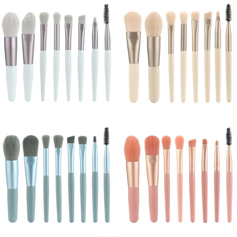Face and Lips Customised Cosmetic Brush Set 8 PCS Mini Makeup Brush Set