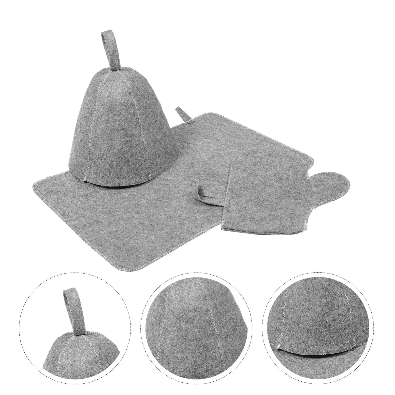 Handcraft Manufacturer Custom Top Quality Wool Bath and Set of 3 Sauna Hat