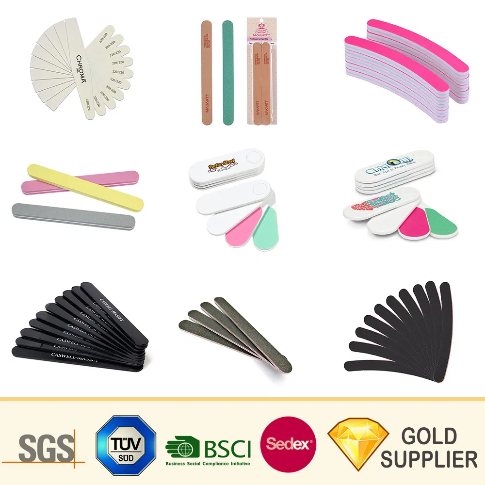 High Quality Wholesale Fashion Custom Printed Block Nail File Buffer Set Professional Emery Paper EVA Metal Crystal Glass Nail Art Tool Nail Care Clipper Buffer