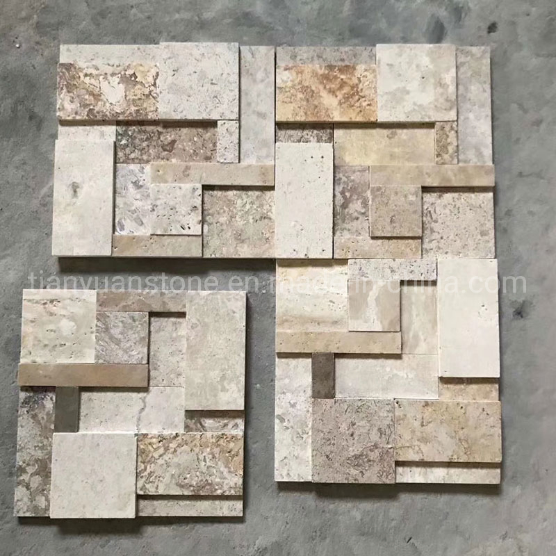 Tumbled Finish Beige Limestone Exterior Wall Cladding Tile