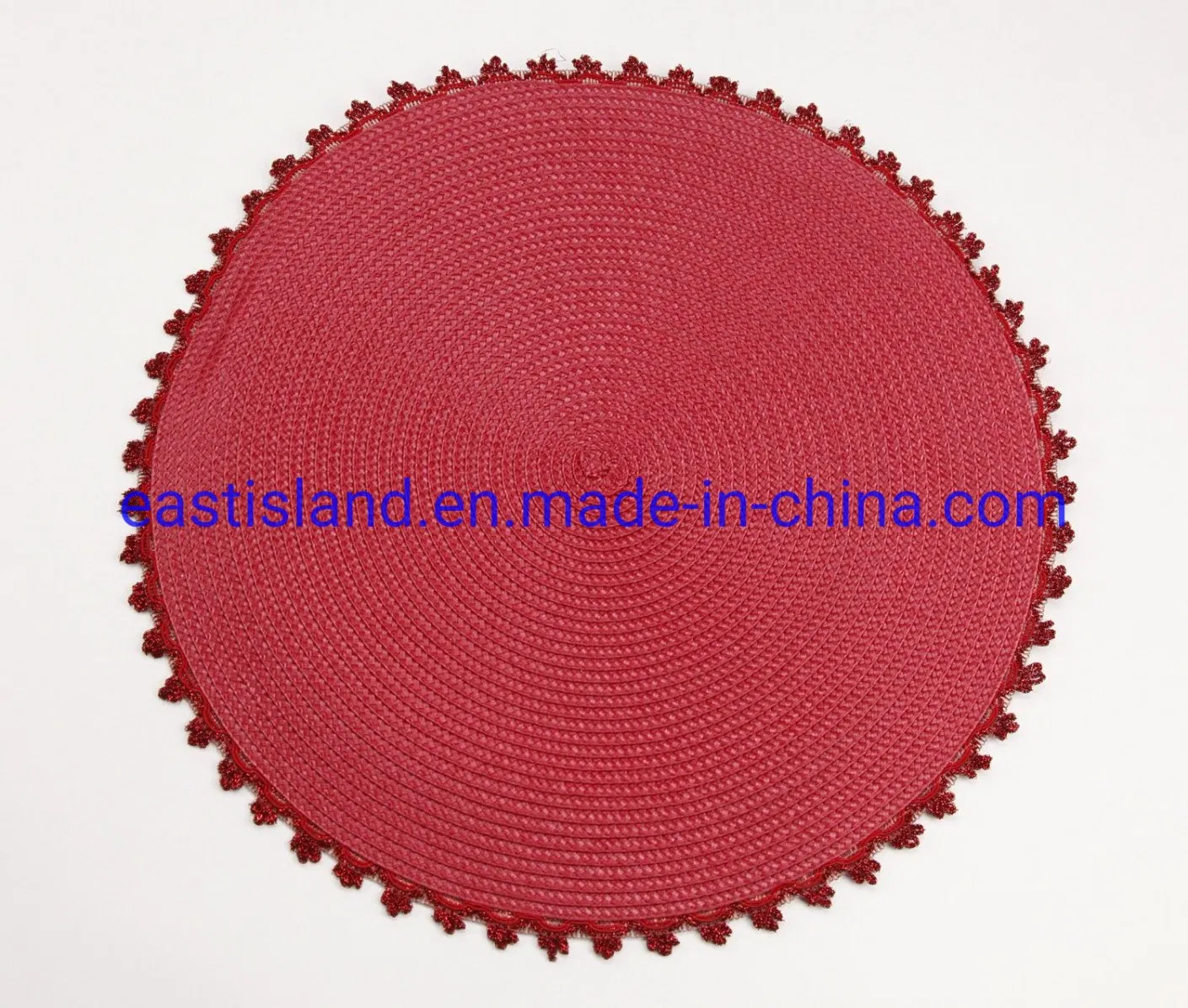 Handmade Shiny Metallic Christmas Table Mat with Decorative Gold Beads